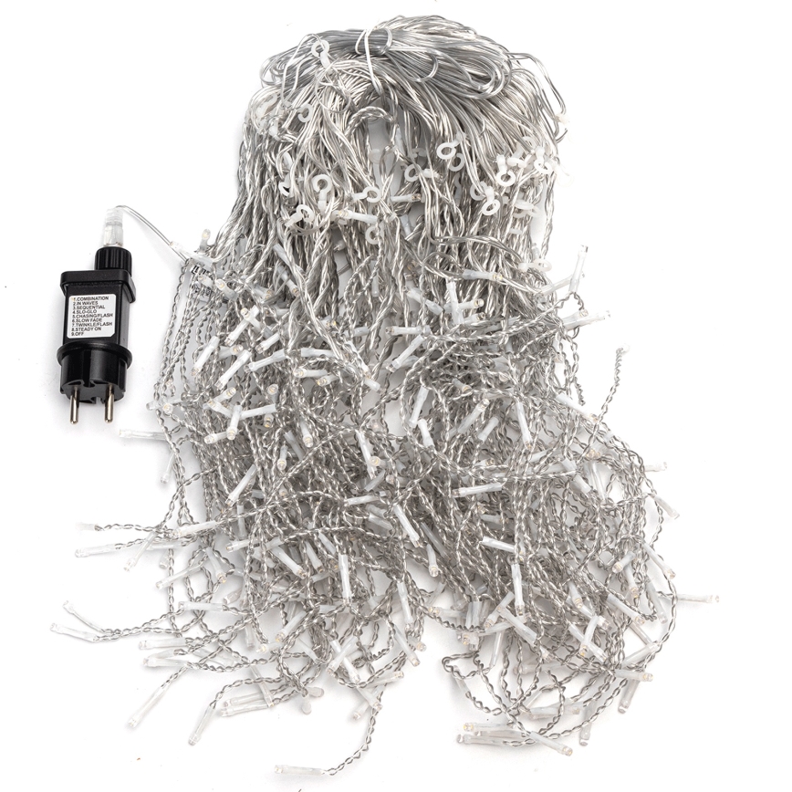 Aigostar - Guirlanda de Natal LED para exterior 400 LEDs / 8 modos 20×0,4 m IP44 branco quente