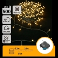 Aigostar - Cadeia de luzes de Natal LED para exterior 500xLED/8 funções 4xAA 25,3 m IP44 branco quente
