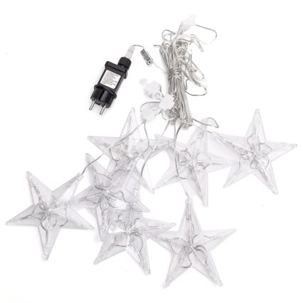 Aigostar - Cordão de luzes de Natal LED para exterior 70xLED 1,2x1m IP44 branco frio estrelas