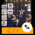 Aigostar - Cadeia de luzes LED de Natal para exterior 120xLED/6W/230V/8 funções 3x0,6m IP44 branco quente + controlo remoto