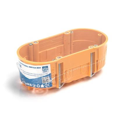 Aigostar - Caixa de montagem dupla para instalação embutida, laranja