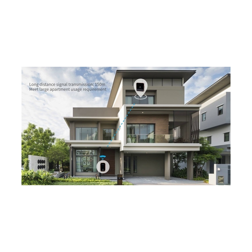 Aigostar - Campainha de tomada sem fios 230V preta