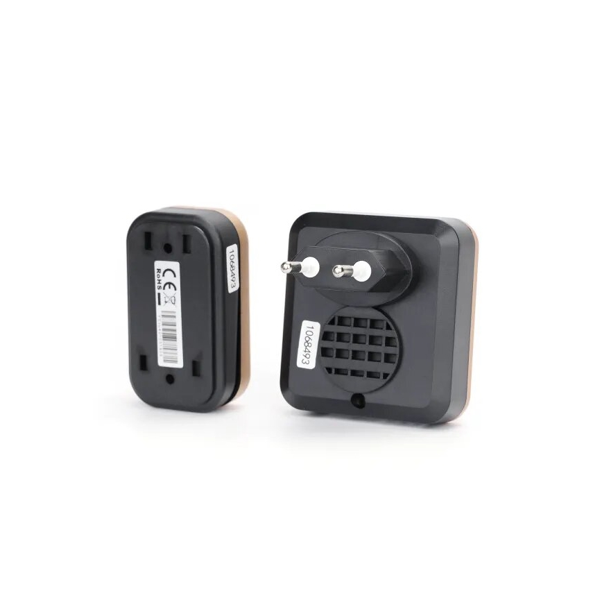 Aigostar - Campainha de tomada sem fios 230V preta