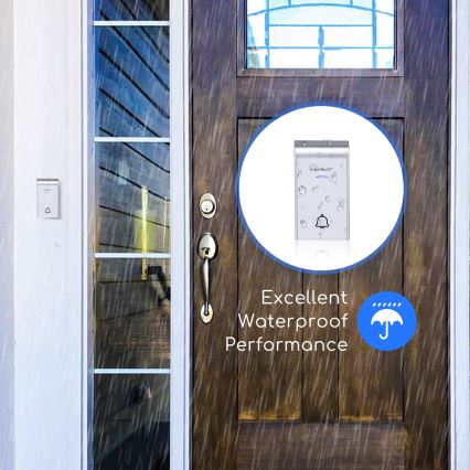 Aigostar - Campainha sem fios para tomada 230V/12V IP44 branca