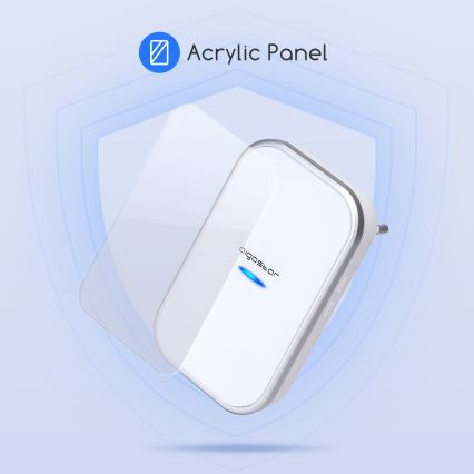 Aigostar - Campainha sem fios para tomada 230V/12V IP44 branca