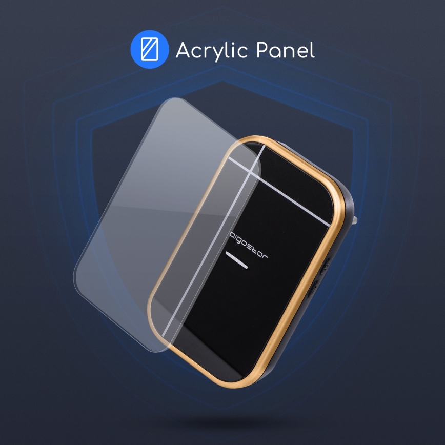 Aigostar - Campainha sem fios para tomada 230V/12V IP44 preta