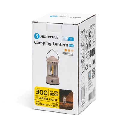 Aigostar - Candeeiro de campismo portátil LED/3W/3xAA