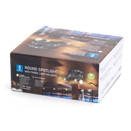 Aigostar - Candeeiro de focos 3xGU10/60W/230V cromado brilhante