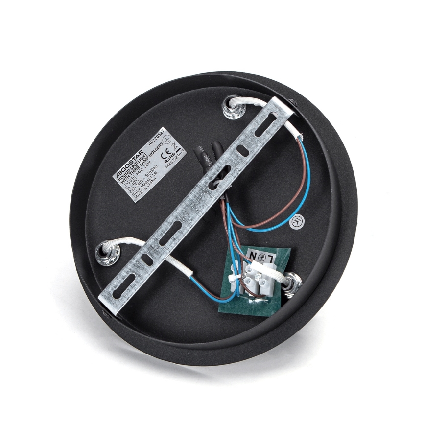 Aigostar - Candeeiro de focos 3xGU10/60W/230V preto