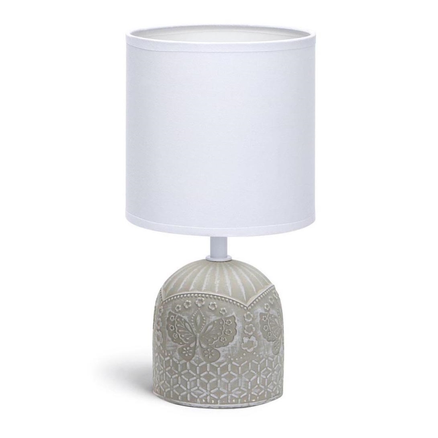 Aigostar - Candeeiro de mesa 1xE14/40W/230V bege/branco