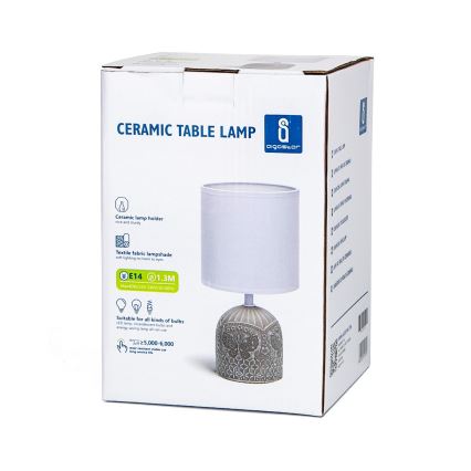 Aigostar - Candeeiro de mesa 1xE14/40W/230V bege/branco