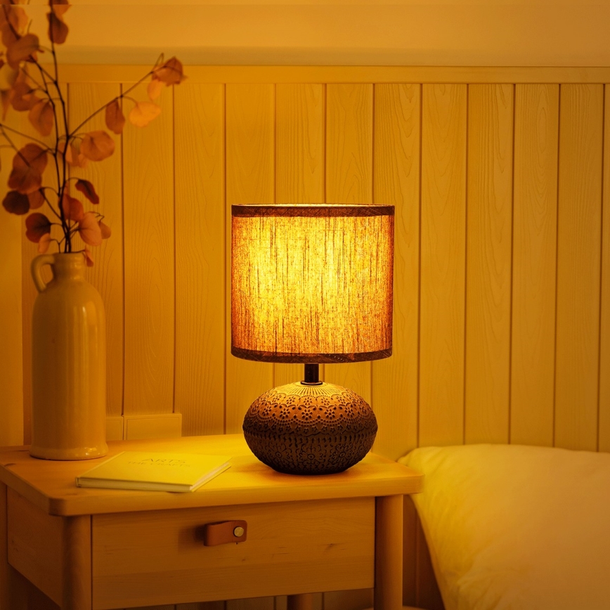 Aigostar - Candeeiro de mesa 1xE14/40W/230V cinzento