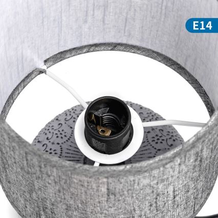 Aigostar - Candeeiro de mesa 1xE14/40W/230V cinzento