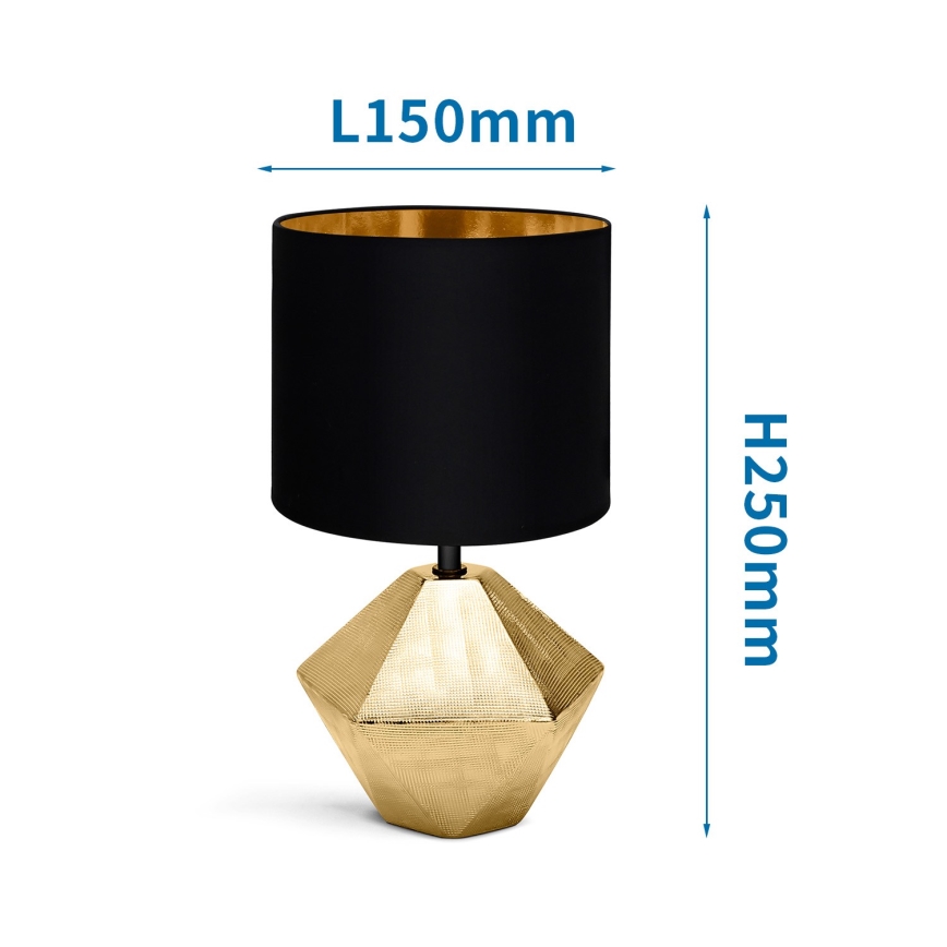 Aigostar - Candeeiro de mesa 1xE14/40W/230V dourado/preto