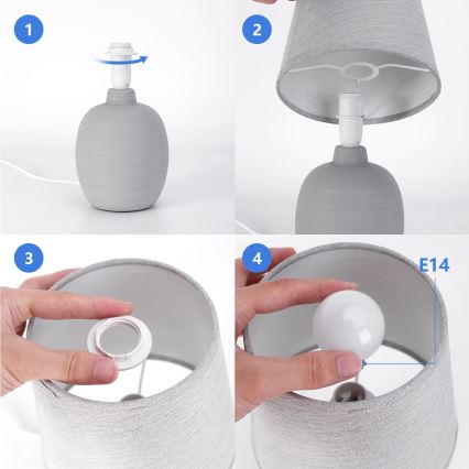 Aigostar - Candeeiro de mesa 1xE14/40W/230V