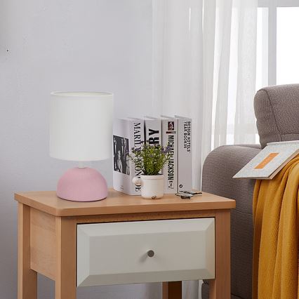 Aigostar - Candeeiro de mesa 1xE14/40W/230V rosa/branco