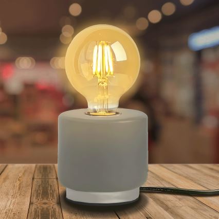 Aigostar - Candeeiro de mesa 1xE27/60W/230V cinzento