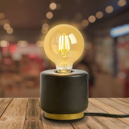 Aigostar - Candeeiro de mesa 1xE27/60W/230V preto