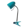 Aigostar -  Candeeiro de mesa com clipe 1xE27/36W/230V azul/cromado