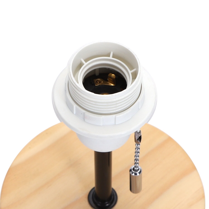 Aigostar - Candeeiro de mesa com porta USB 1xE27/40W/230V preto/creme