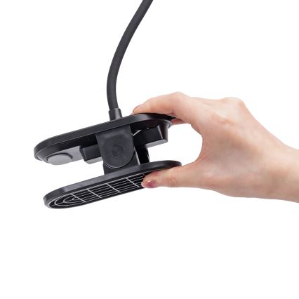 Aigostar - Candeeiro de mesa LED com regulação com clipe LED/2,5W/5V preto