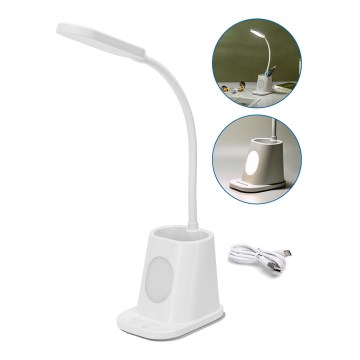 Aigostar - Candeeiro de mesa LED com regulação LED/2,8W/5V 1800mAh 3000/5000K branco