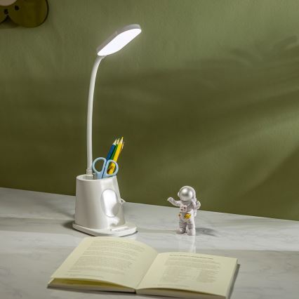 Aigostar - Candeeiro de mesa LED com regulação LED/2,8W/5V 1800mAh 3000/5000K branco