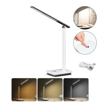 Aigostar - Candeeiro de mesa LED com regulação LED/5W/5V 3000-6500K branco/preto