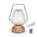 Aigostar - Candeeiro de mesa LED RGB com regulação LED/1W/5V 1800mAh 20 cm + controlo remoto