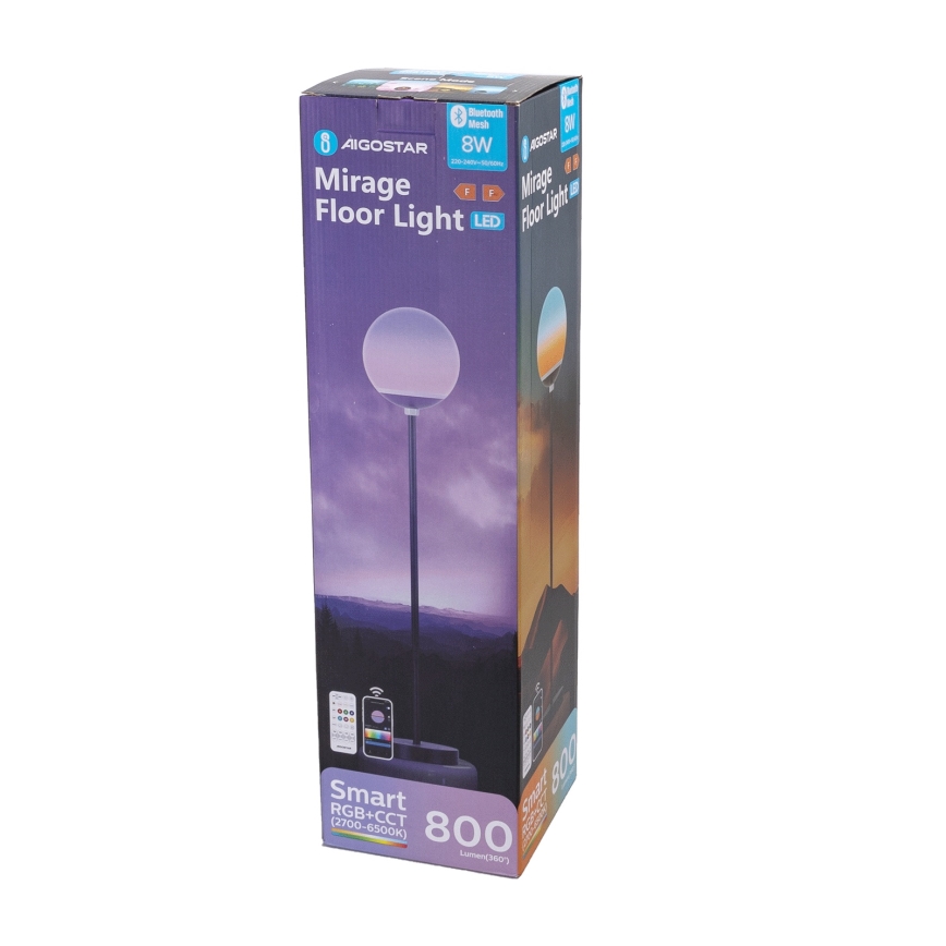 Aigostar - Candeeiro de pé LED RGBW dimerizável MESH LED/8W/230V + controlo remoto