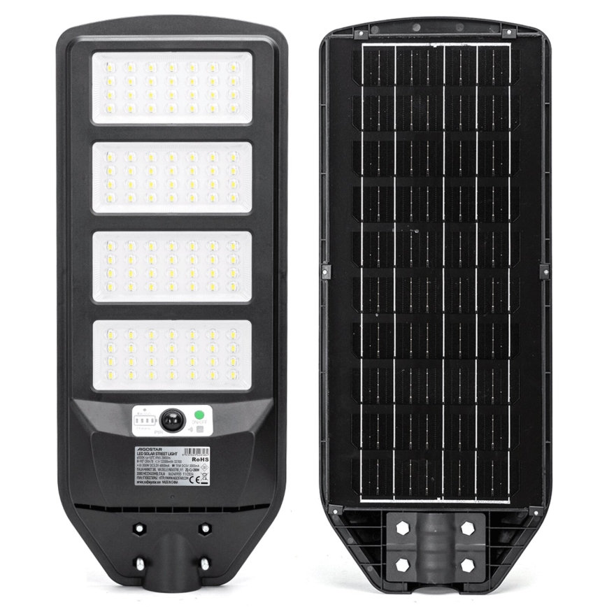 Aigostar - Candeeiro de rua solar LED com sensor LED/200W/3,2V 12000mAh IP65 6500K + comando
