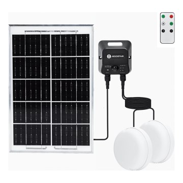Aigostar - Candeeiro de tecto LED solar com sensor 2xLED/35W/3,7V 6000 mAh IP65 + comando remoto