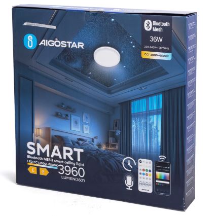 Aigostar - Plafon de teto LED dimerizável MESH LED/36W/230V 3000-6500K Ø 49,5 cm + controlo remoto