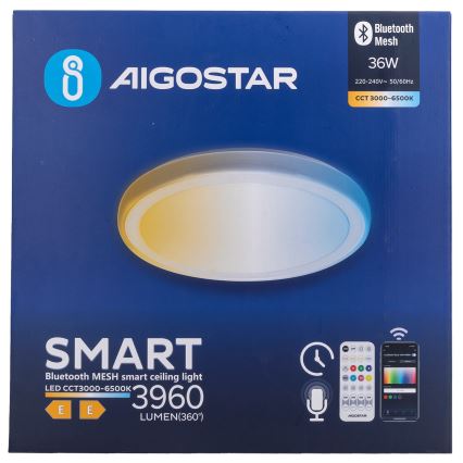 Aigostar - Plafon de teto LED dimerizável MESH LED/36W/230V 3000-6500K Ø 49,5 cm + controlo remoto