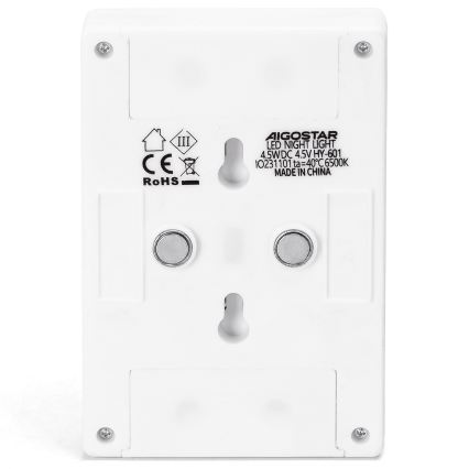 Aigostar - Candeeiro noturno portátil LED, 3x AAA, 6500K