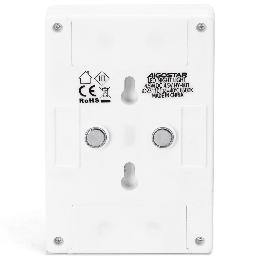 Aigostar - Candeeiro noturno portátil LED, 3x AAA, 6500K