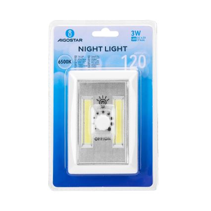 Aigostar - Candeeiro noturno portátil LED/3xAAA 6500K