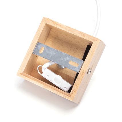 Aigostar - Candeeiro pendente em madeira suspenso por cabo 1xE27/60W/230V pinho