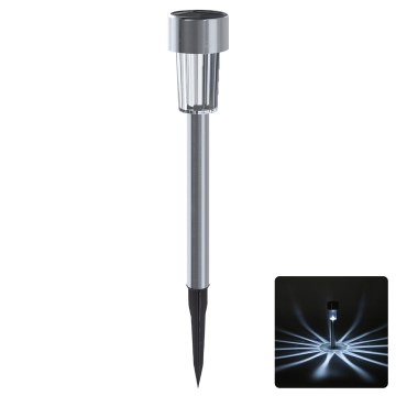 Aigostar - Candeeiro solar LED/2V IP44 40 mAh com acabamento cromado fosco