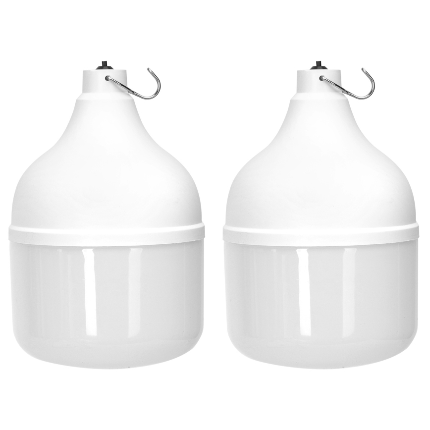 Aigostar - Candeeiro solar LED 2xLED/70W/12V 12000 mAh 6500K diâmetro 12 cm + comando