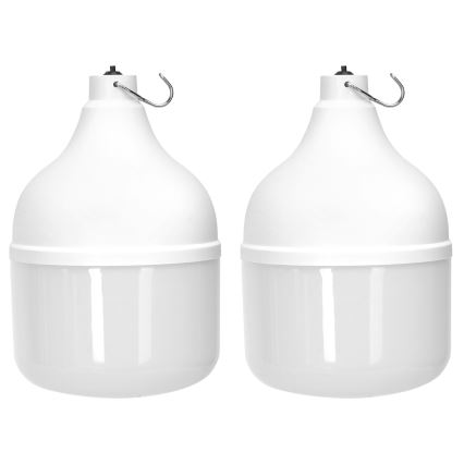 Aigostar - Candeeiro solar LED com sensor 2xLED/70W/12V 12000 mAh 6500K diâmetro 12 cm + comando