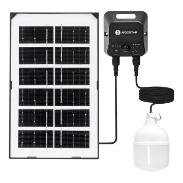 Aigostar - Candeeiro solar LED com sensor LED/35W/12V 3000 mAh 6500K IP65 Ø 10 cm + comando remoto