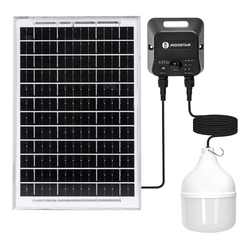 Aigostar - Candeeiro solar LED com sensor LED/70W/12V 6000 mAh 6500K diâmetro 12 cm + comando