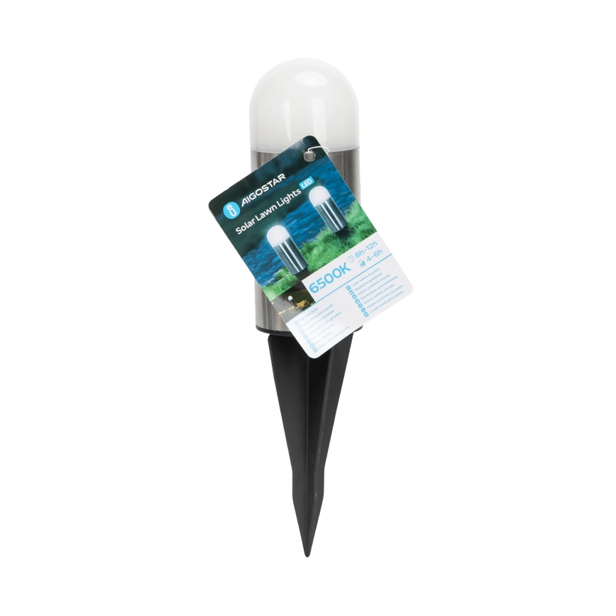 Aigostar - Candeeiro solar LED LED/0,006W/1,2V 20cm cromado mate 40 mAh 6500K IP44