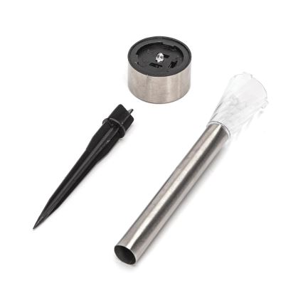 Aigostar - Candeeiro solar LED LED/0,006W/1,2V 40 mAh 29,5 cm cromado mate 6500K IP44