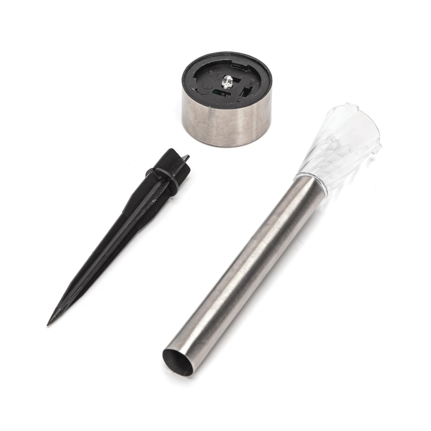 Aigostar - Candeeiro solar LED LED/0,006W/1,2V 40 mAh 29,5 cm cromado mate 6500K IP44