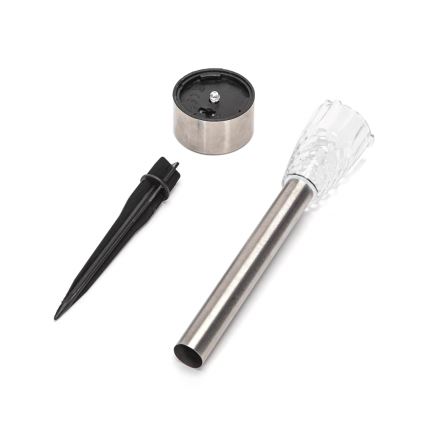 Aigostar - Candeeiro solar LED LED/0,006W/1,2V 40 mAh 29,7 cm cromado mate 6500K IP44