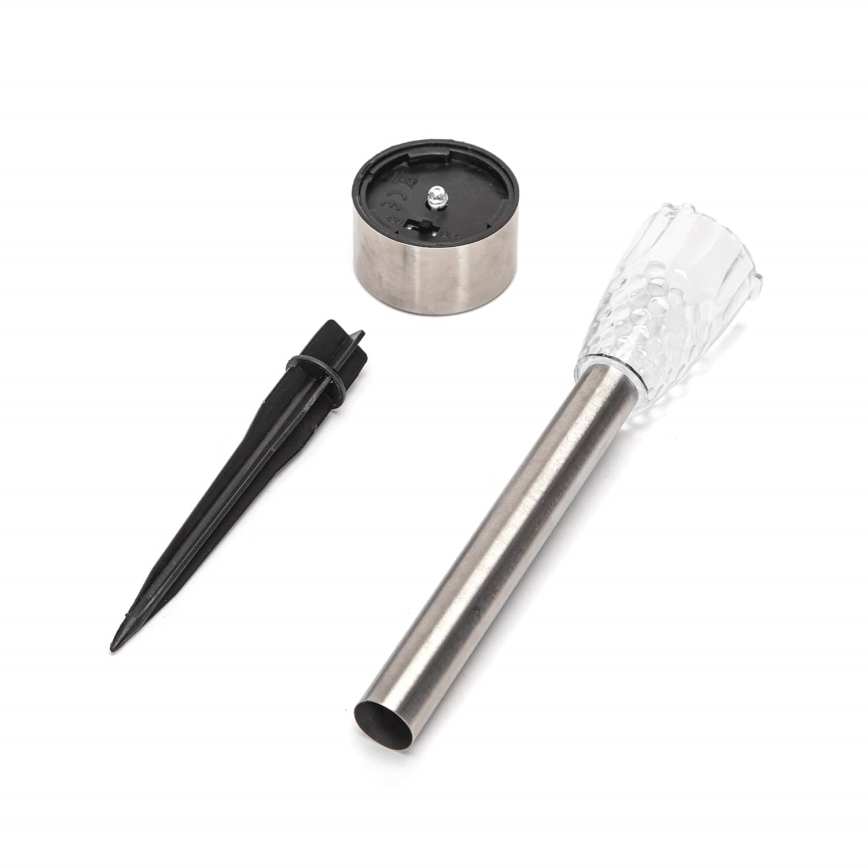 Aigostar - Candeeiro solar LED LED/0,006W/1,2V 40 mAh 29,7 cm cromado mate 6500K IP44