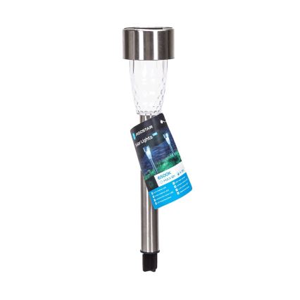 Aigostar - Candeeiro solar LED LED/0,006W/1,2V 40 mAh 29,7 cm cromado mate 6500K IP44