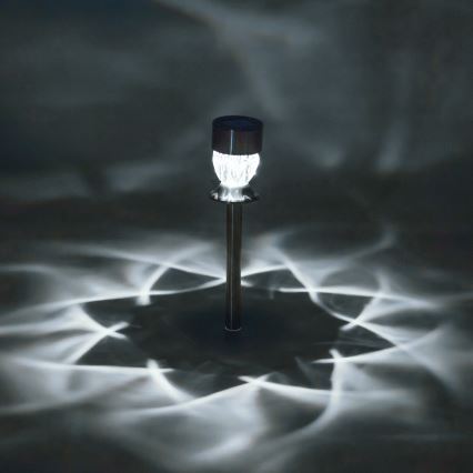 Aigostar - Candeeiro solar LED LED/0,006W/1,2V 35,5cm cromado mate 100 mAh 3000K IP44